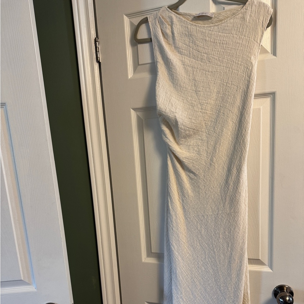 Mango Cream Midi Dress with Slit